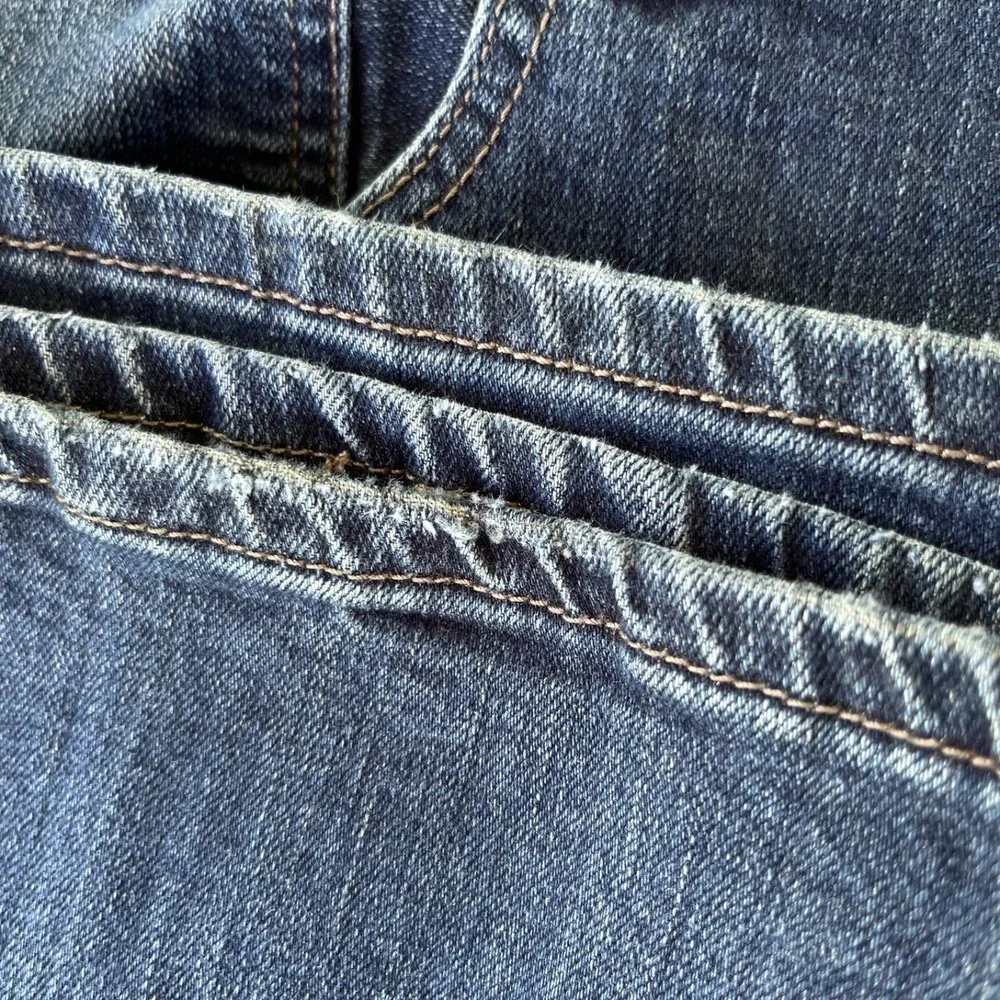 Arizona Jeans Mens 38X30 Blue Original Bootcut Mid Rise Ripped Dark Wash Denim‎